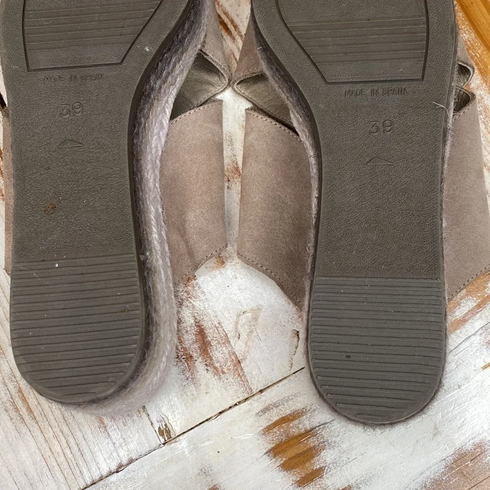 Paseart Espadrille Suede Slip-On Platform Sandal Size 8 Excellent Condition